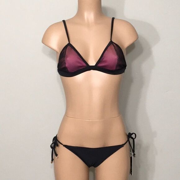 New. WILDFOX rainbow mesh bikini set. L-top/M-bottom - Picture 2 of 6